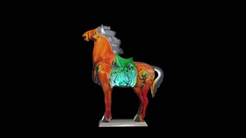 唐三彩马全息投影带通道
