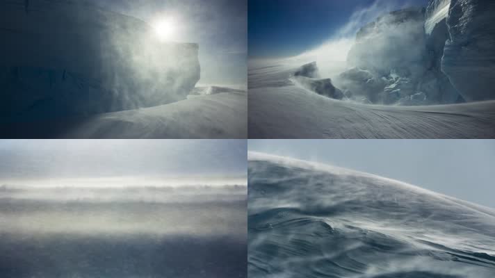 自然灾害暴风雪下雪白毛风雪暴吹雪