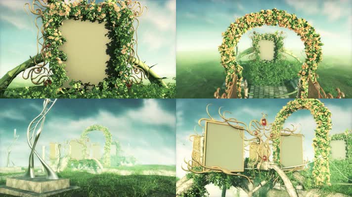 婚礼拱桥3D漫游镜头视频素材