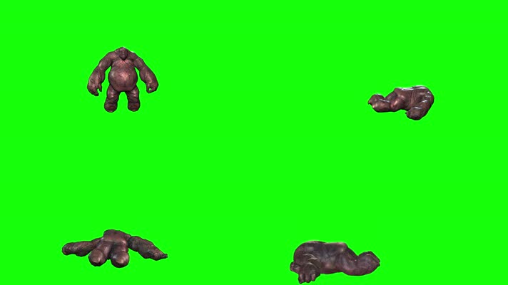 怪兽怪物，多视角，侧前后上