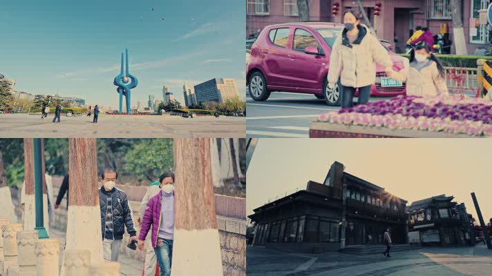 疫情戴口罩行人流感