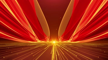 4K大气党政金色粒子红绸背景 4K大气党政金色粒子红绸背景