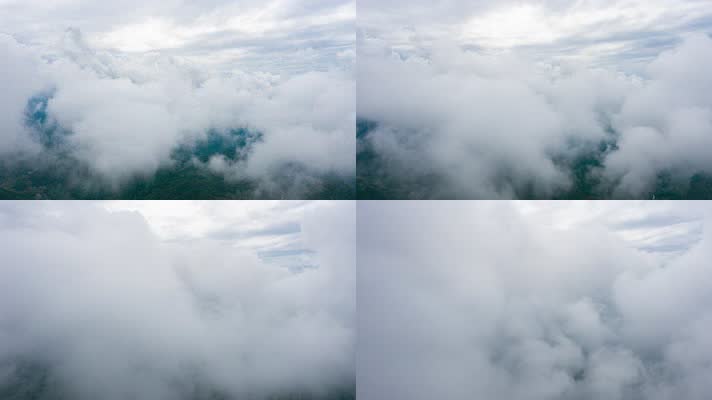 4k无人机航拍穿越云海延时