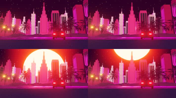 紫色唯美车子行驶