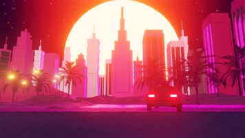 紫色唯美车子行驶