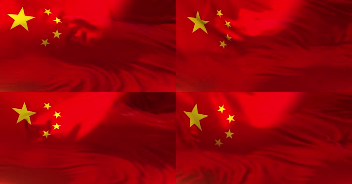 4K震撼五星红旗红绸背景