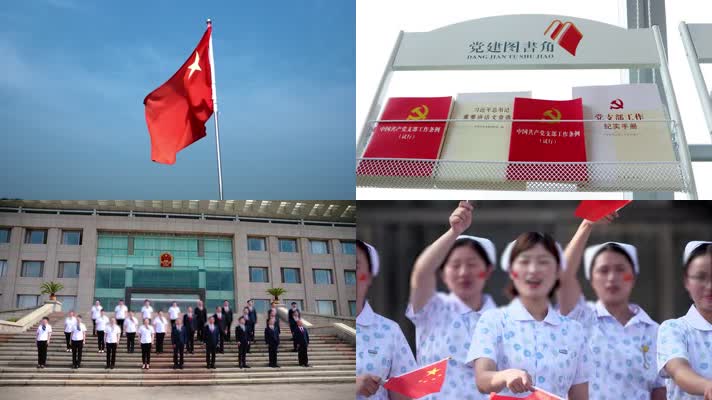 国旗党旗党建图书学习入党申请