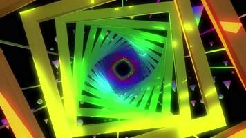 五彩空间线条隧道