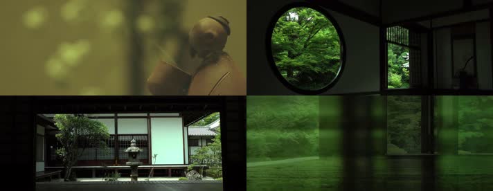 宁静庭院，日本传统建筑
