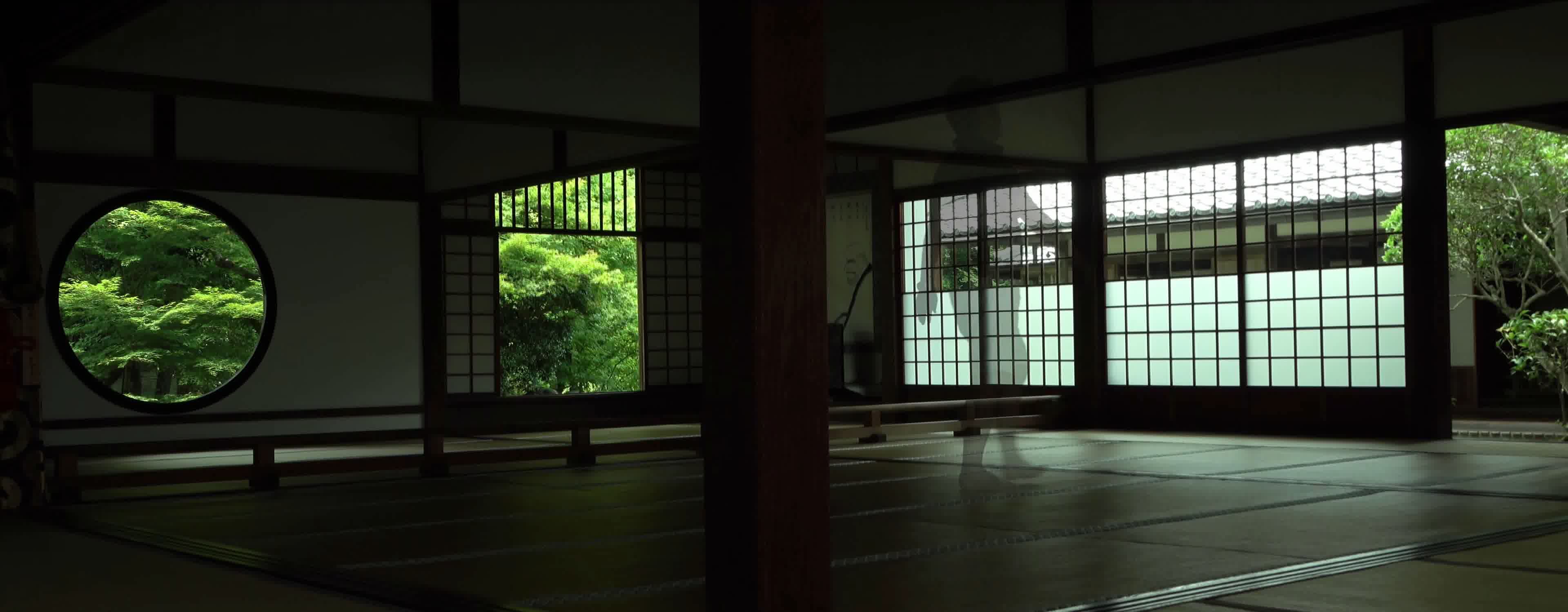 宁静庭院，日本传统建筑