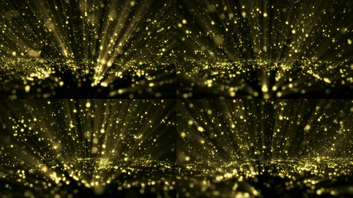 旋转上升的金色粒子