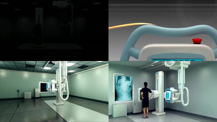 医学医疗器械X光片透视拍摄3D动画