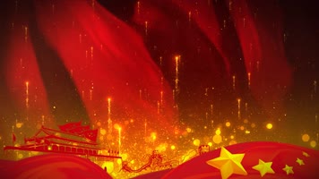 红绸子背景金色粒子雨4