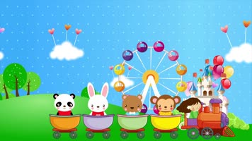 4K卡通可爱动物游乐园背景