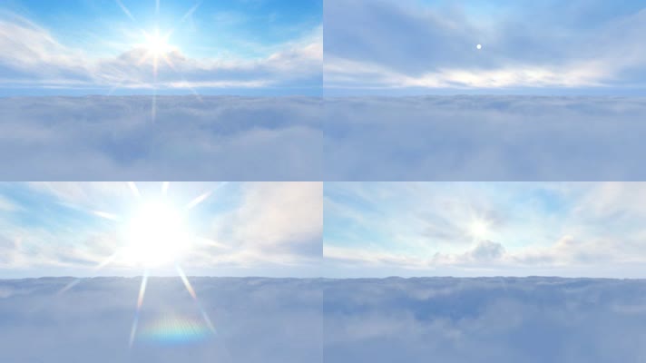 高空云海太阳循环背景