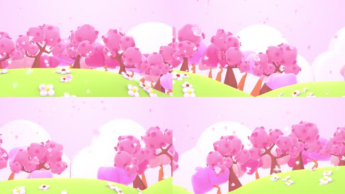 粉色桃花林樱花林舞美