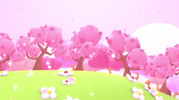 粉色桃花林樱花林舞美 粉色桃花林樱花林舞美