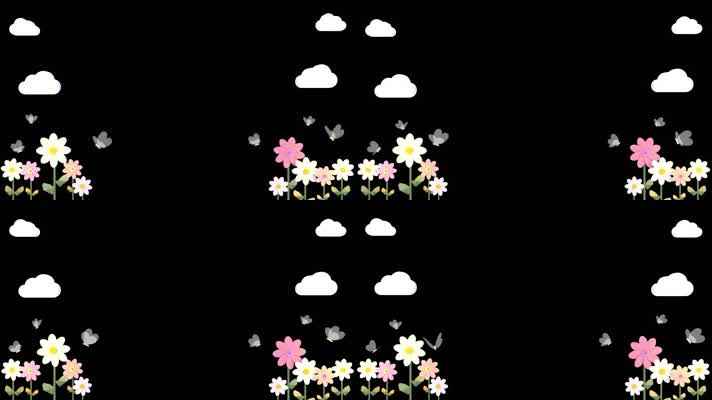 花朵卡通动画边框卡通3d动画