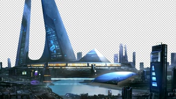3组透明遮罩城市昼夜与未来