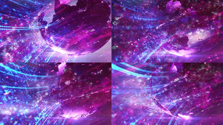 紫色科技地球新闻背景