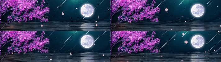 4k【宽屏】唯美月亮水面背景循环
