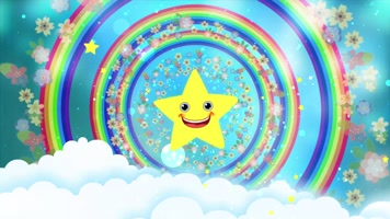 4K卡通彩虹星星背景