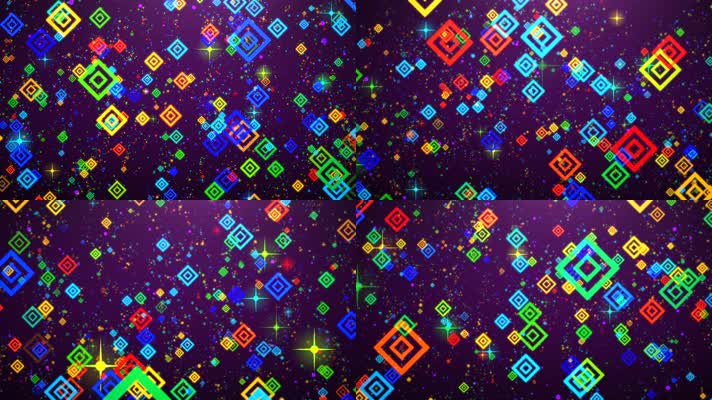 彩色菱形唯美梦幻光斑穿梭