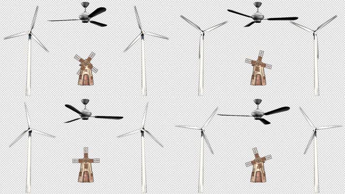 3个透明通道风机风车风扇动画