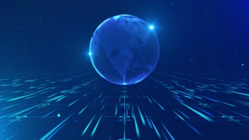 4K蓝色高科技地球背景