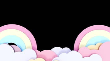 卡通3D云朵彩虹透明相框 卡通3D云朵彩虹透明相框