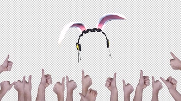 3组透明遮罩点赞兔耳朵