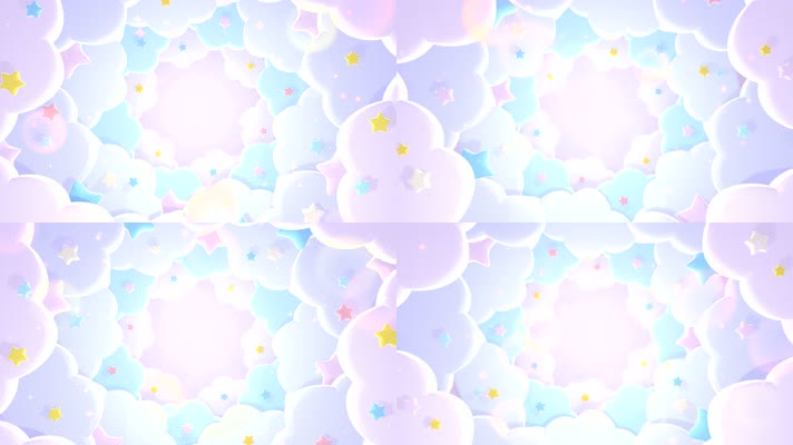 卡通3D穿梭云朵星星少儿栏目包装