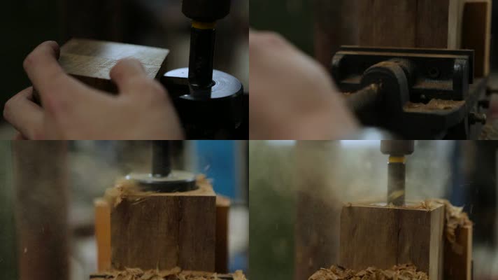 升格木工手作刨花挖洞钻头木屑