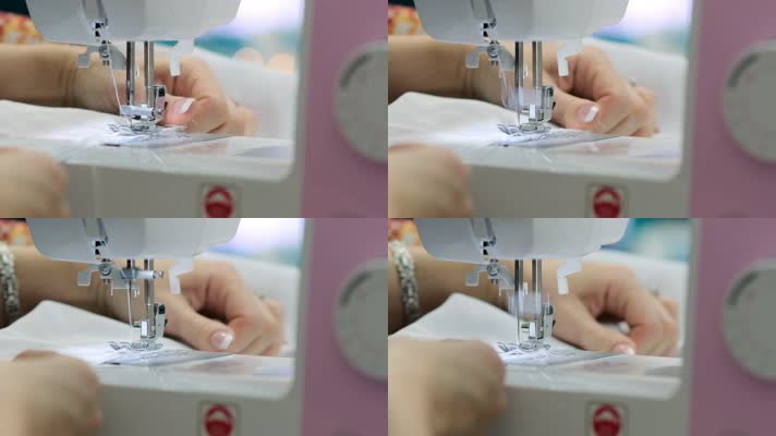 缝纫机缝制布料