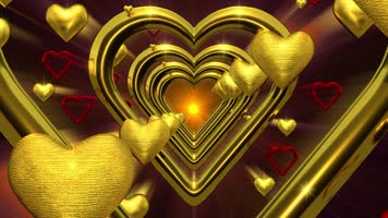 梦幻金色心型隧道