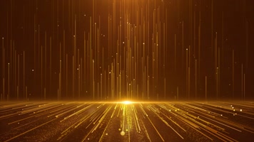 4K金色粒子线条光线背景