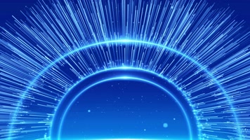 4K大气蓝色粒子光环光线背景