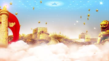 4K党政华表长城背景