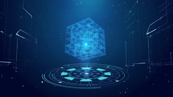 4K高科技方块能量背景