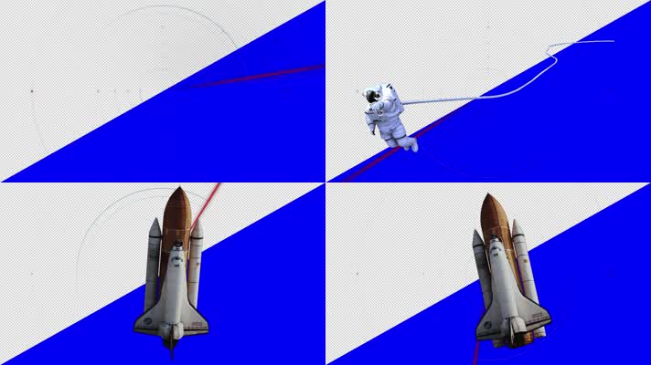 透明通道雷达火箭宇航员3个素材