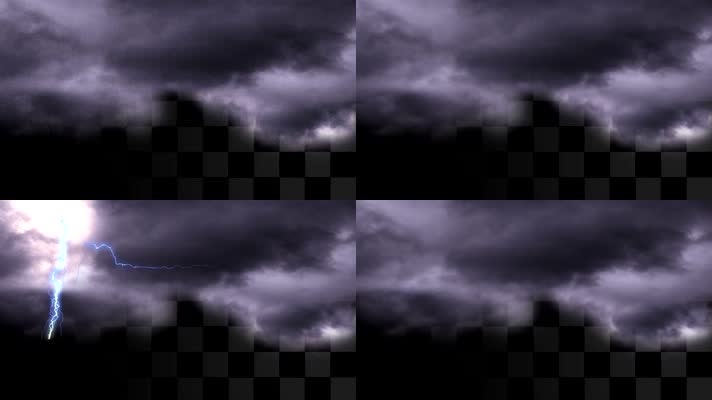 天空闪电 电闪雷鸣 