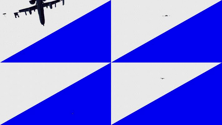 1组透明遮罩空袭坠机爆炸动画