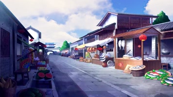 古代街市动画循环背景01