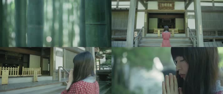 少女祈祷，美女祈福祈祷许愿烧香