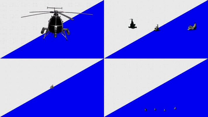 1组透明遮罩多角度直升机飞行 1组透明遮罩多角度直升机飞行