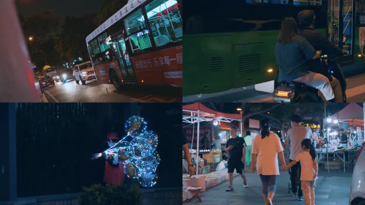 【4k原创】城市夜晚夜生活人流车流烟火气