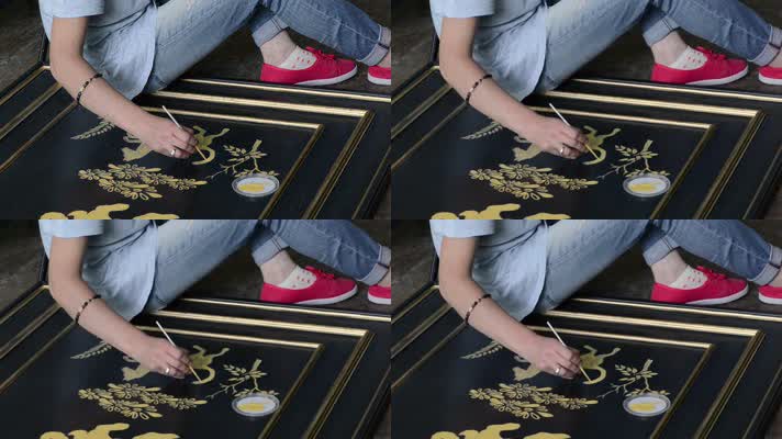 描金艺术，手绘画