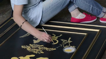 描金艺术，手绘画