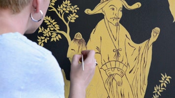 描金艺术，手绘画