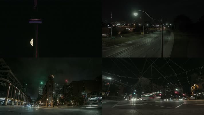 城市交通夜景4K